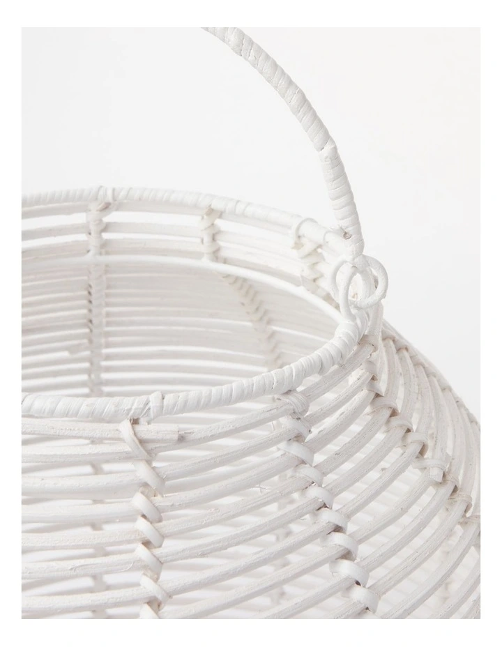 Narrabeen Rattan Lantern Large 40cm in White