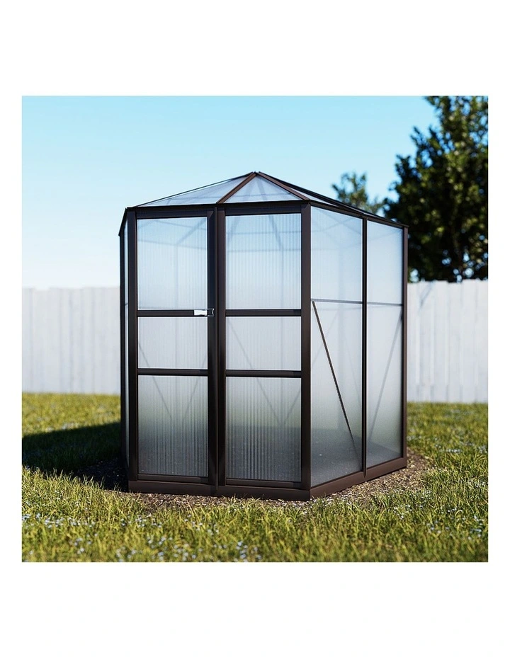 Aluminium Greenhouse 2.4x2.1x2.32m in Black