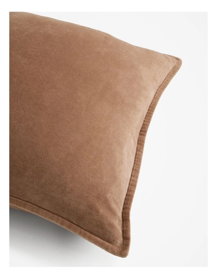 Pia Organically Grown Cotton Velvet 55x55 Cushion in Fawn