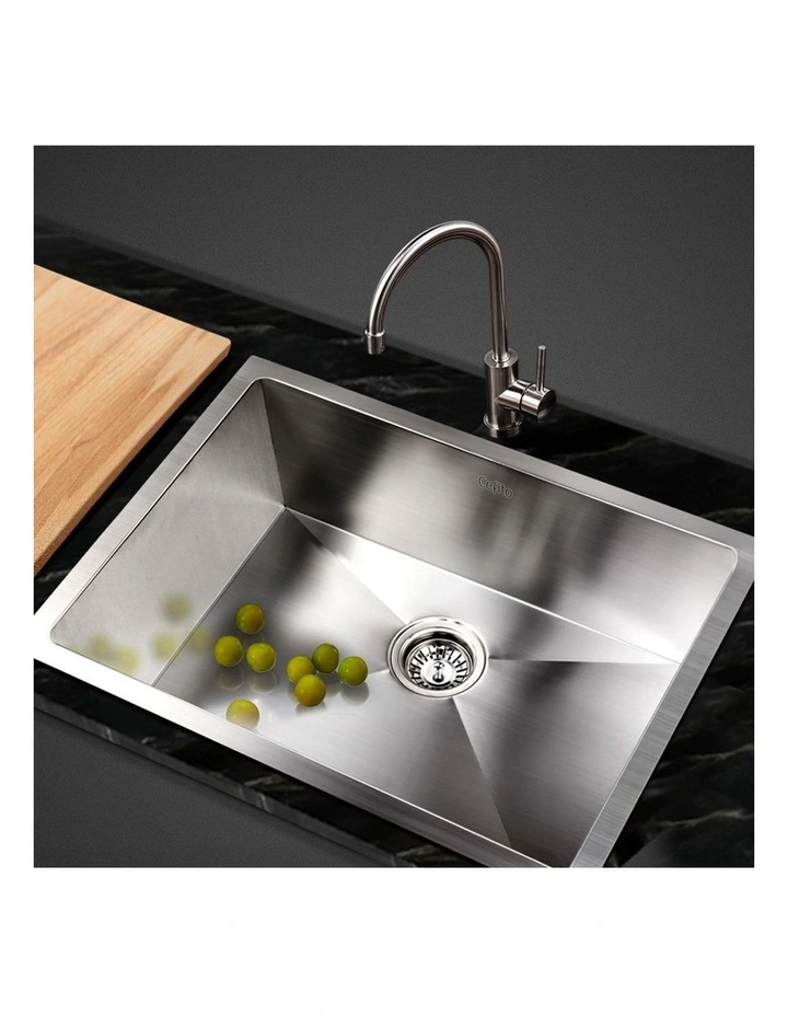 Single Bowl Laundry Stainless Steel Kitchen Sink 60X45CM Silver