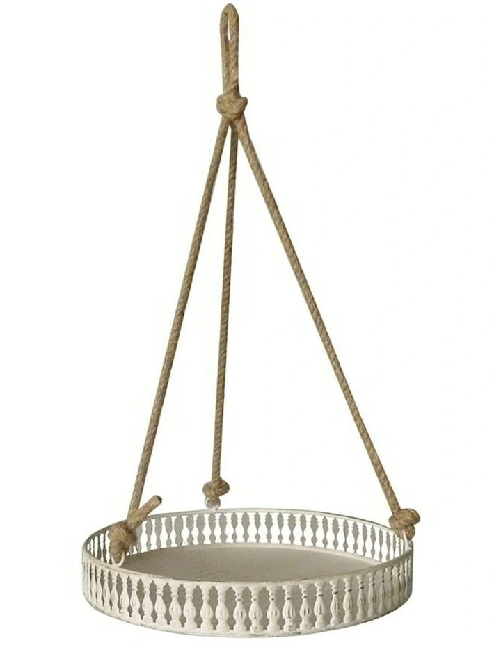 Garden Pot Round Hanging Planter in White