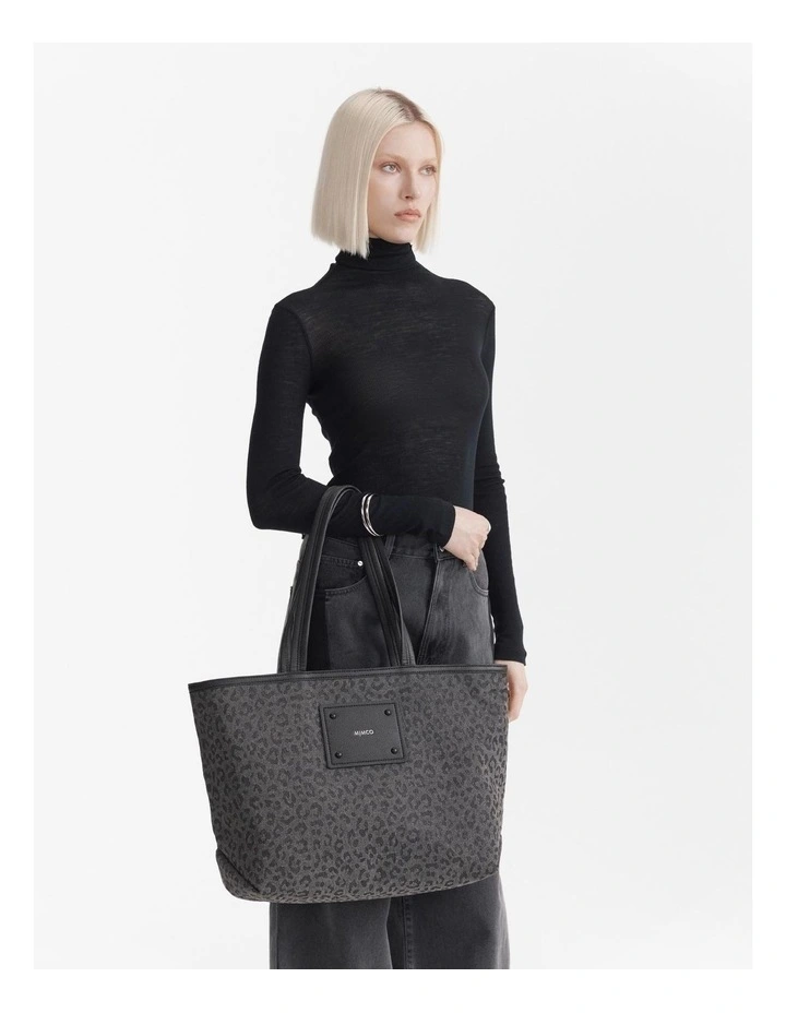 Brunswick Tote Bag in Black Leopard