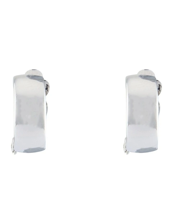 Mini Clip Silver Hoop Earrings