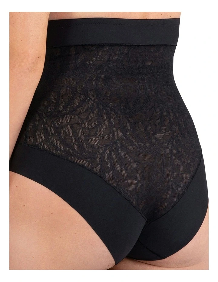 Powerlace High Waist Lace Shaping Brief in Black