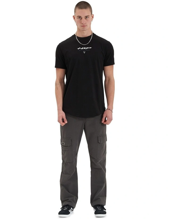 Column Dual Curved Tee in Jet Black