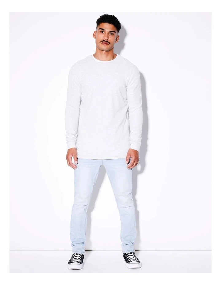 Oliver Long Sleeve Waffle Tee in Grey