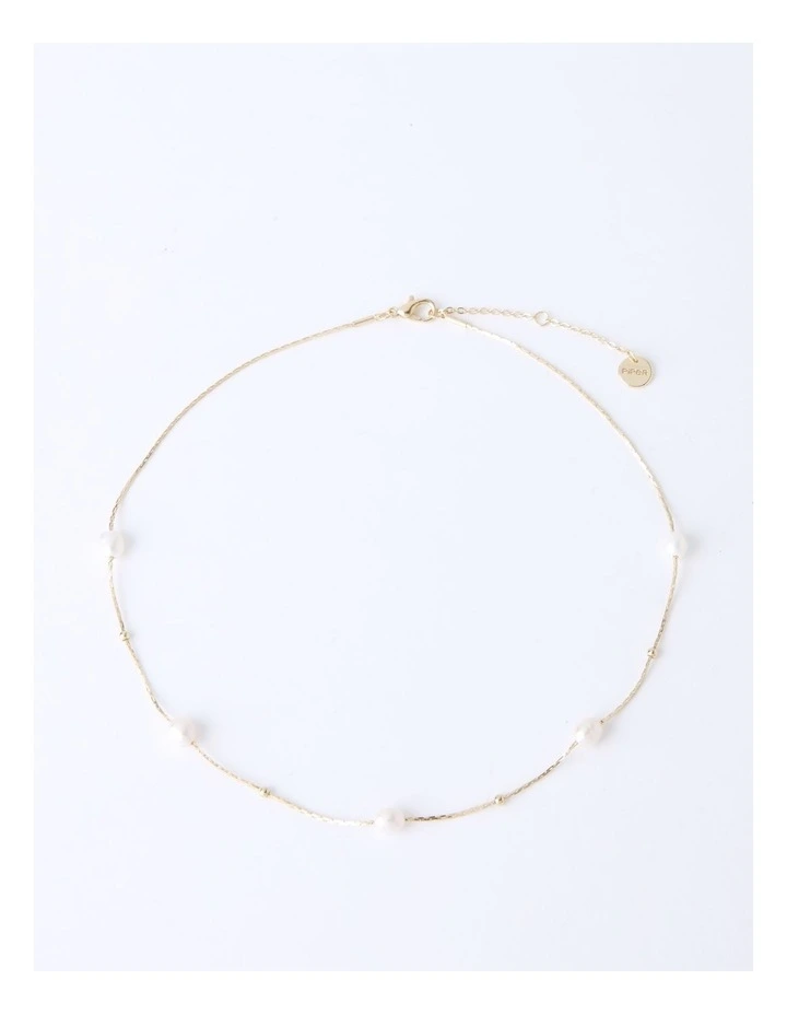 Freshwater Pearl Bead Necklace in Gold