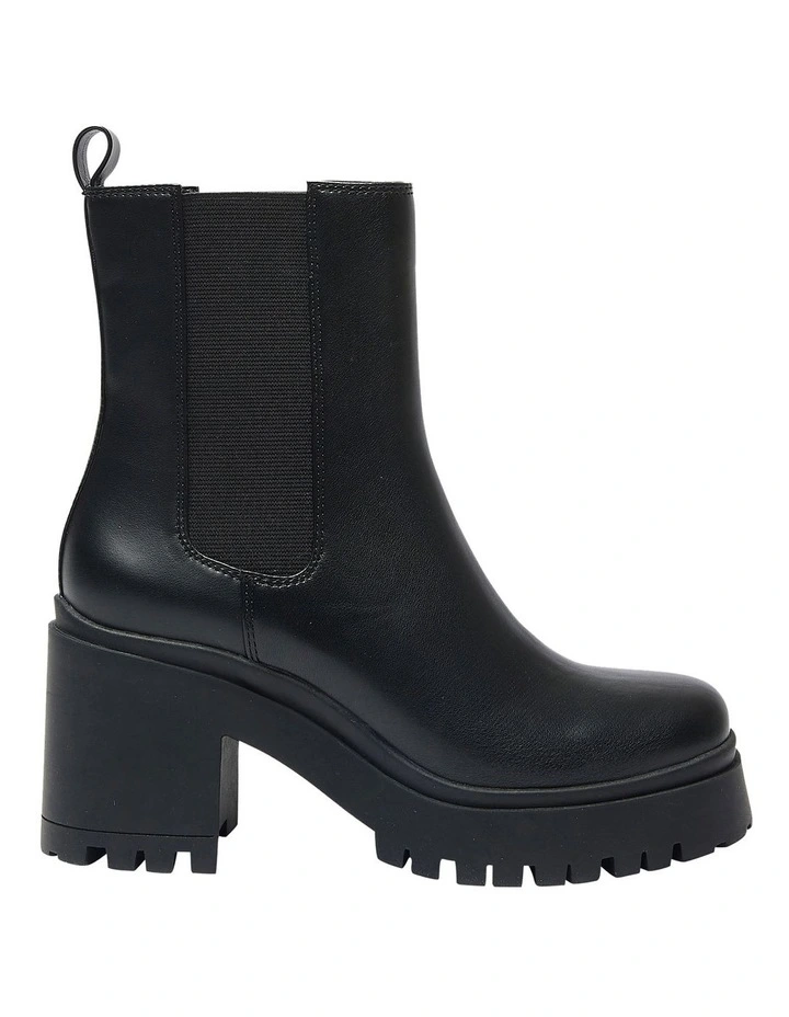 Panel Boots in Black Smooth