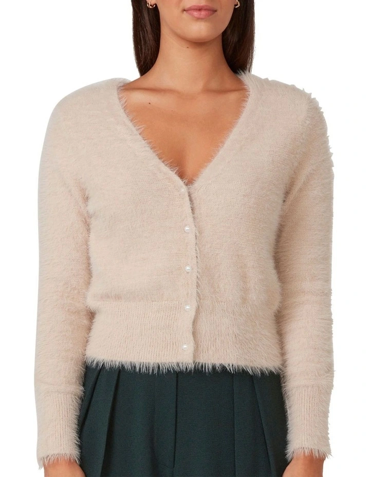 Camille Pearl Cardigan in Oatmeal