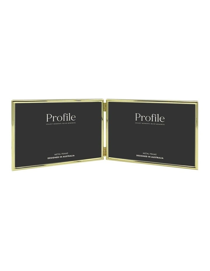 Habitat Hinged Double Metal Photo Frame 4x6 in Gold