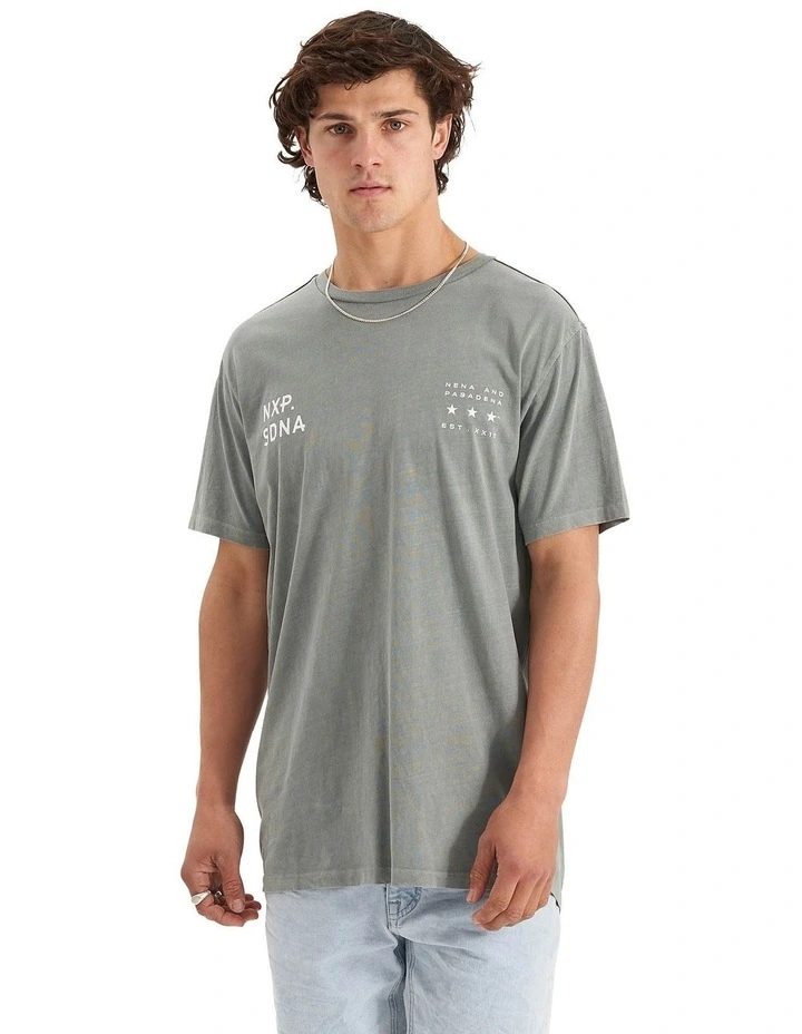Triple Threat Cape Back Tee in Neutral Grey