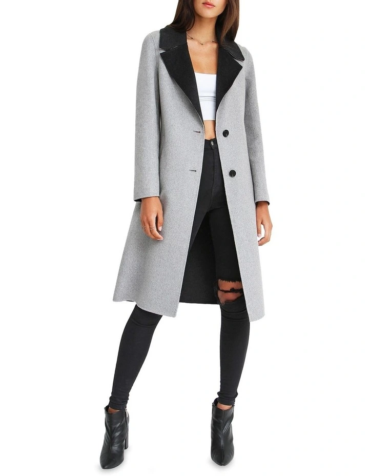 Lexington Two-Tone Wool Blend Coat