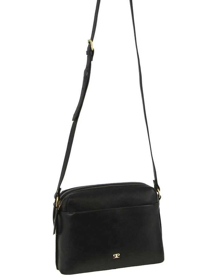 Leather Crossbody Bag in Black