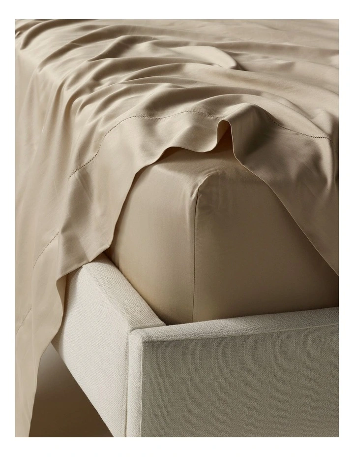 Diana 400TC Egyptian Cotton Sateen 50cm Sheet Set in Champagne