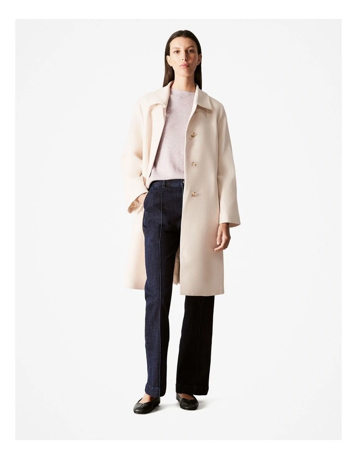 Italian Double Cloth Coat in Pearl