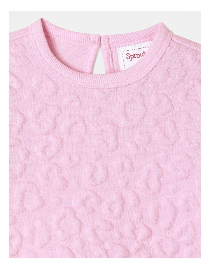 Frill Shoulder Sweat Top Light in Pink
