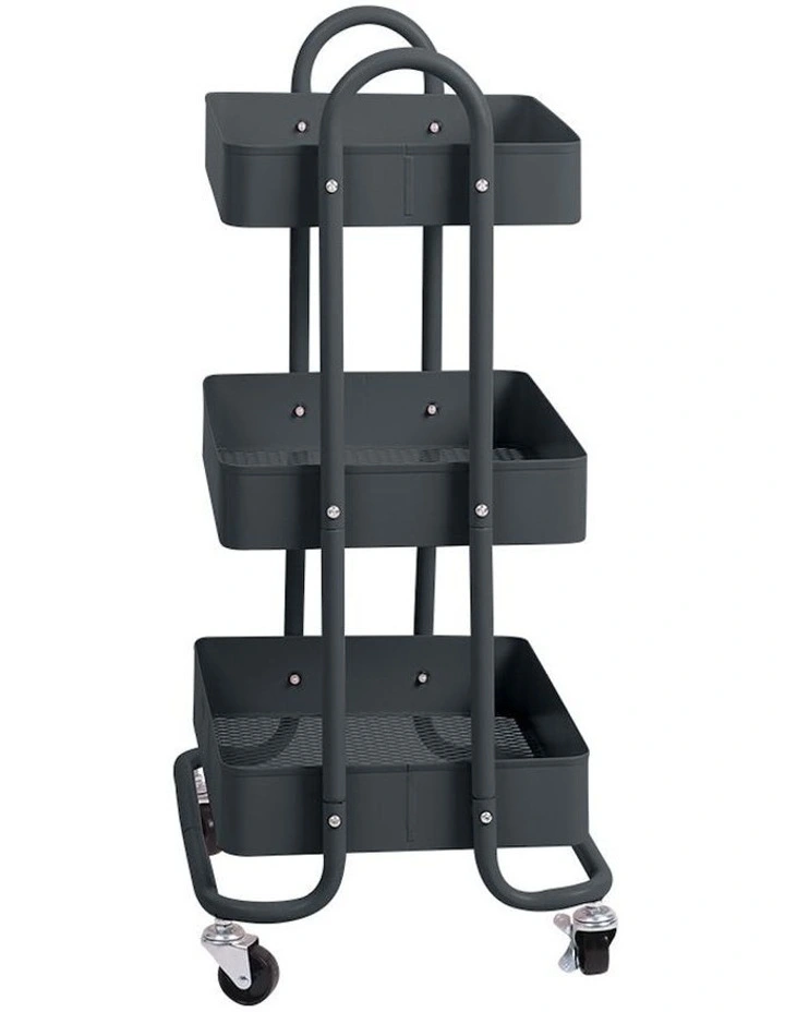 3 Tiers Kitchen Storage Trolley in Grey