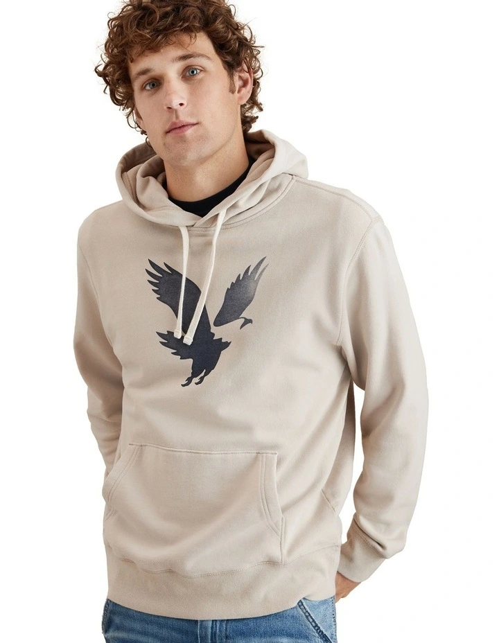 Super Soft Graphic Hoodie in Sand