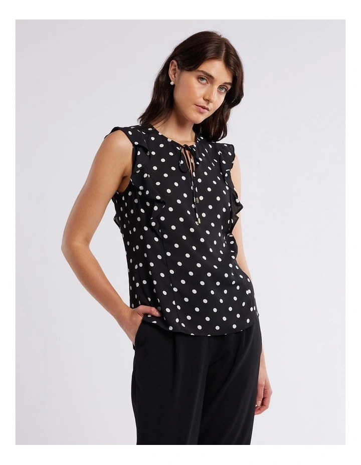 Dalmatian Spot Top in Black/Ivory