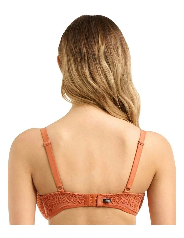 Lisa Unlined Full Cup Underwire Lace Bra in Orange