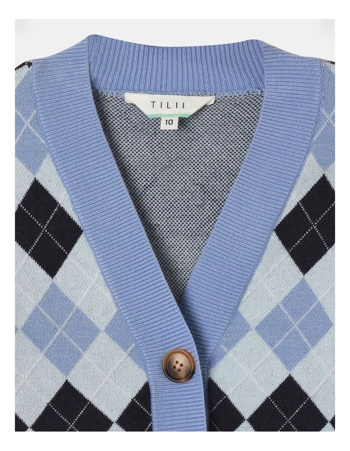 Jacquard Cardigan in Blue