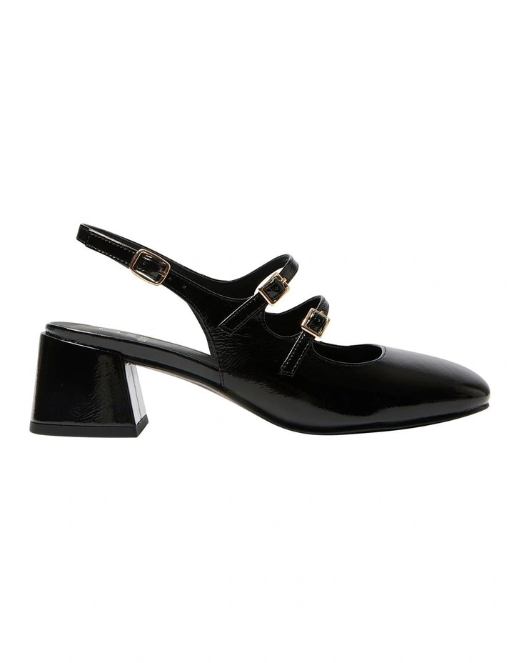 Louisa Leather Heeled Shoes in Black Patent