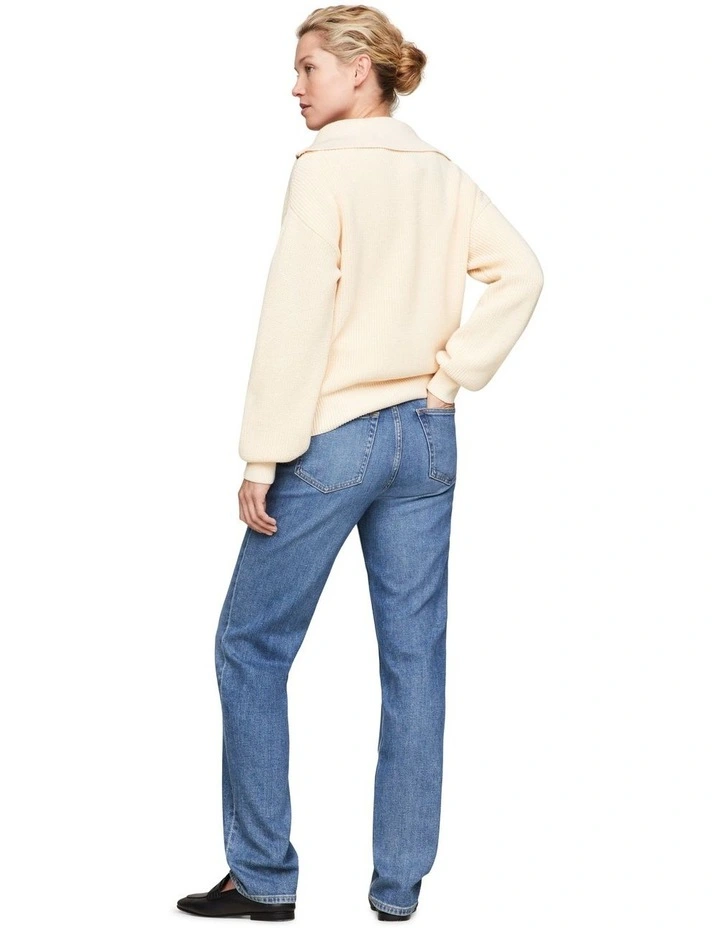 Cardi Stitch 1/2th Zip Sweater in Calico