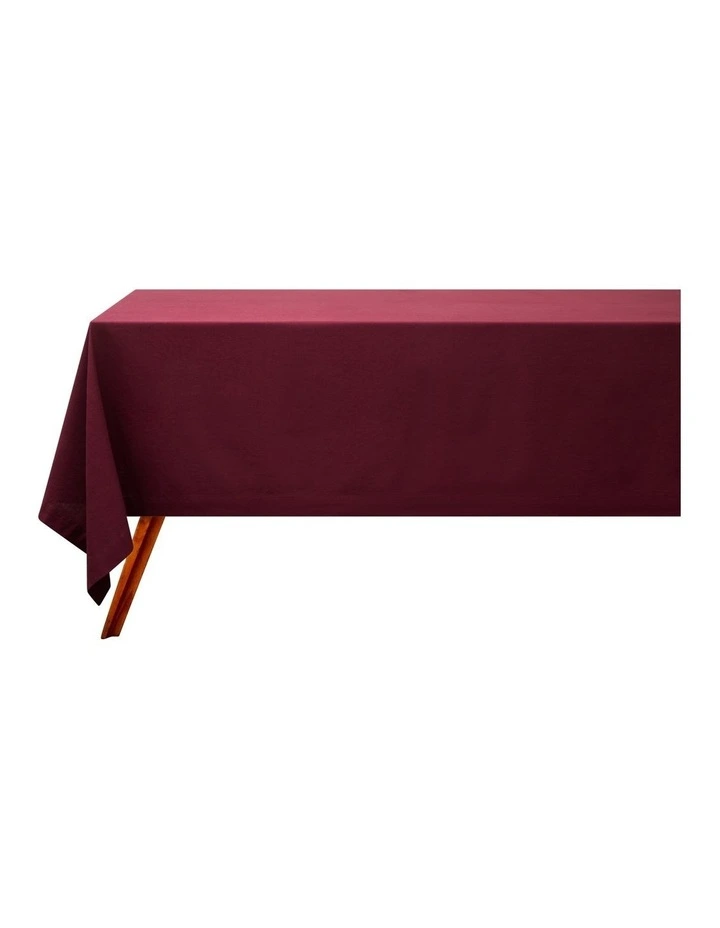 Cotton Classics Rectangle Tablecloth 300x150cm in Aubergine