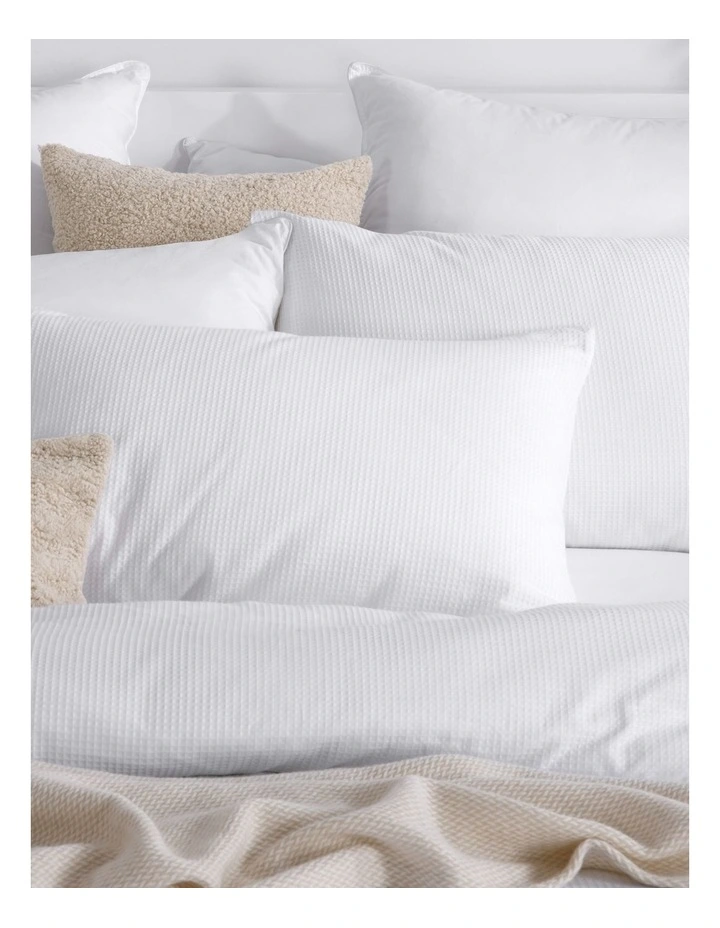 Justine Cotton Waffle Quilt Cover Set in White