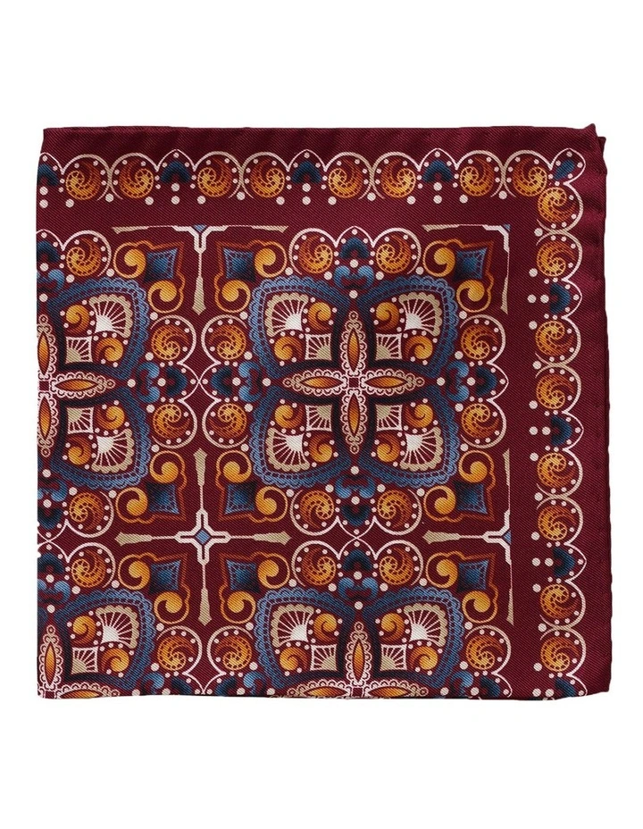 Spiral Silk Pocket Square in Red
