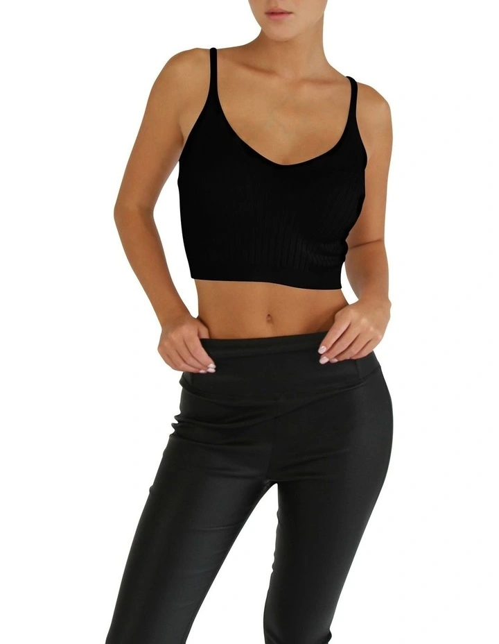 All I Need Knit Crop in Black