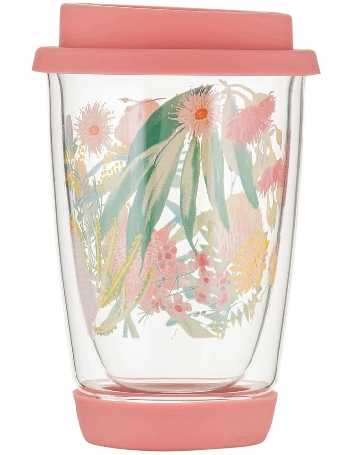 Native Blooms Double Wall Glass Mug 380ml Gift Boxed