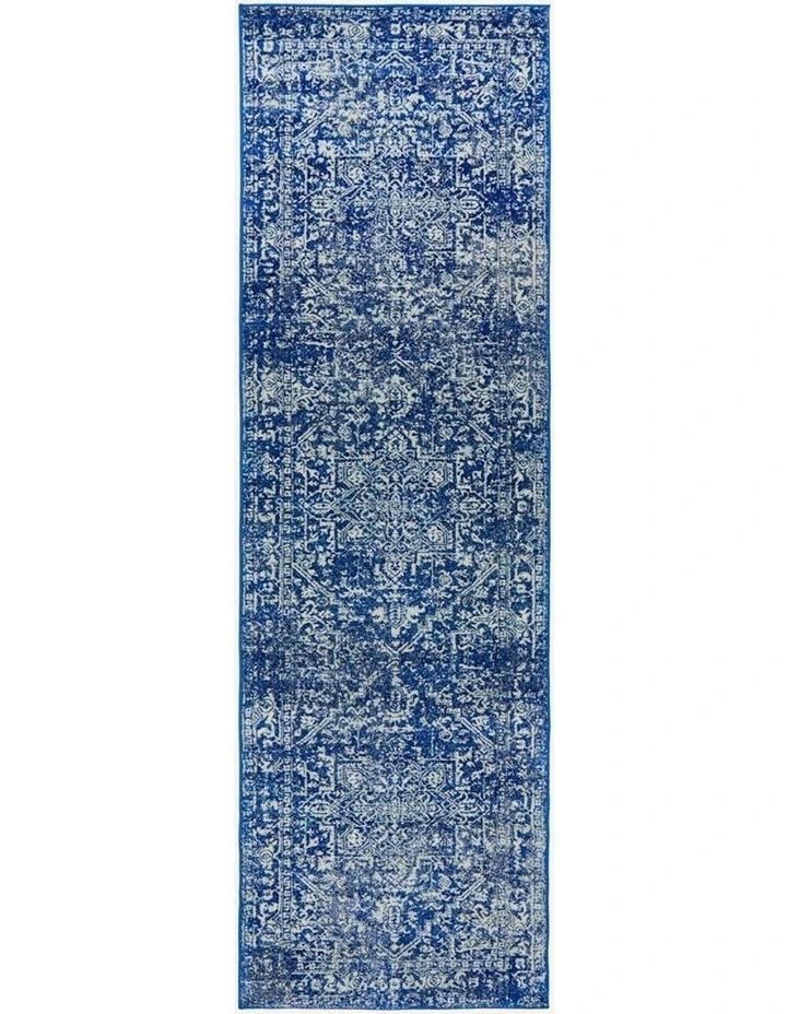 Evoke Contrast Transitional Runner Rug in Navy