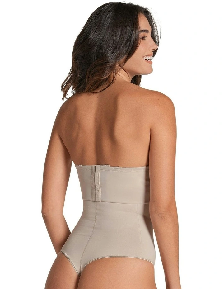 Extra-High Waisted Sculpting Tummy Control Thong in Nude