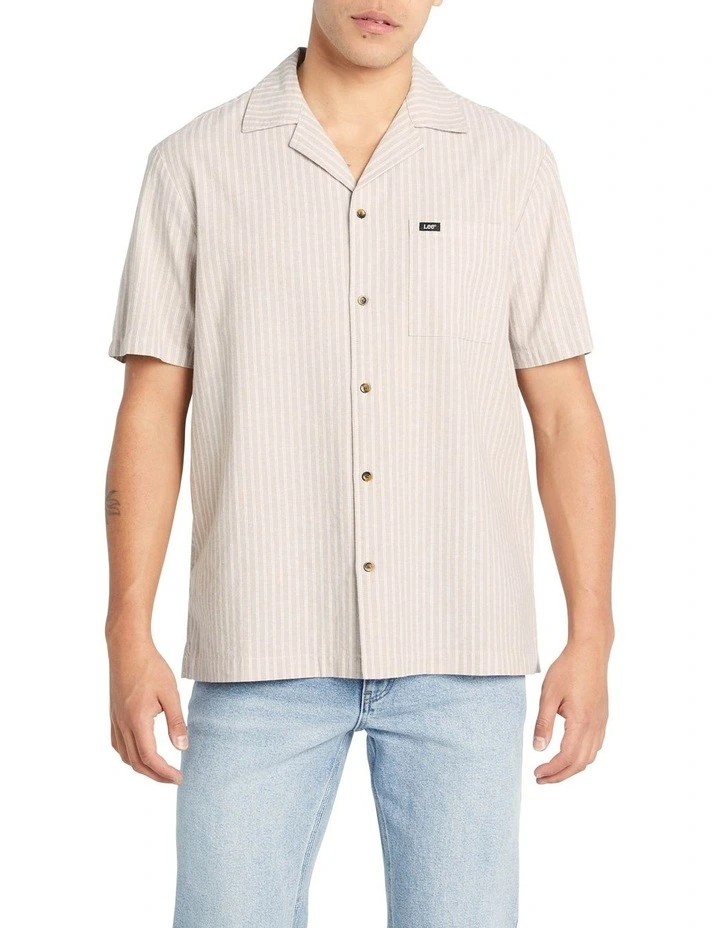 Holiday Shirt in Sand Stripe