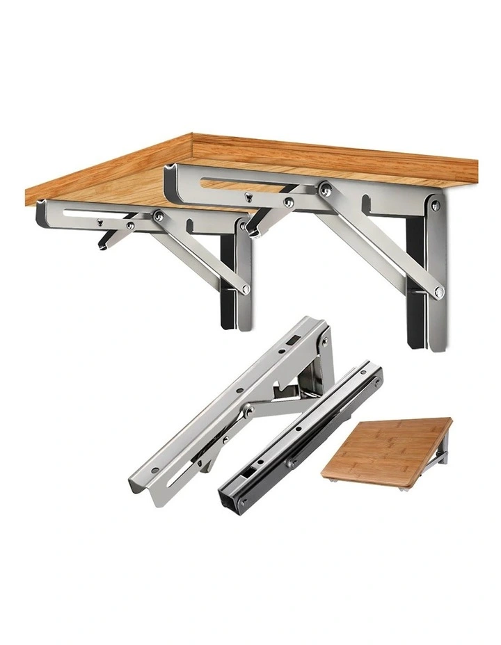 20" Folding shelf Brackets 2 Pieces in Silver