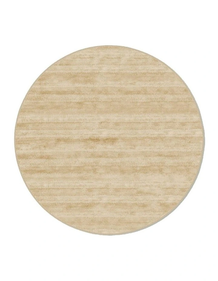 Willow Washable Highland Round Rug in Cream