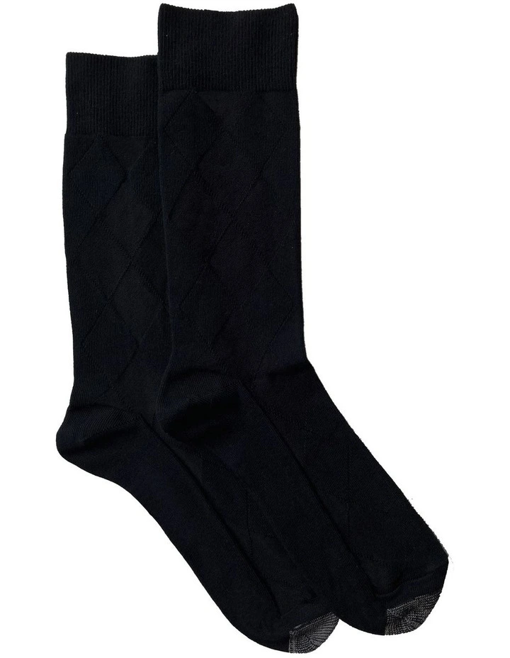 Tough Toe Cotton Socks 2 Pack in Black