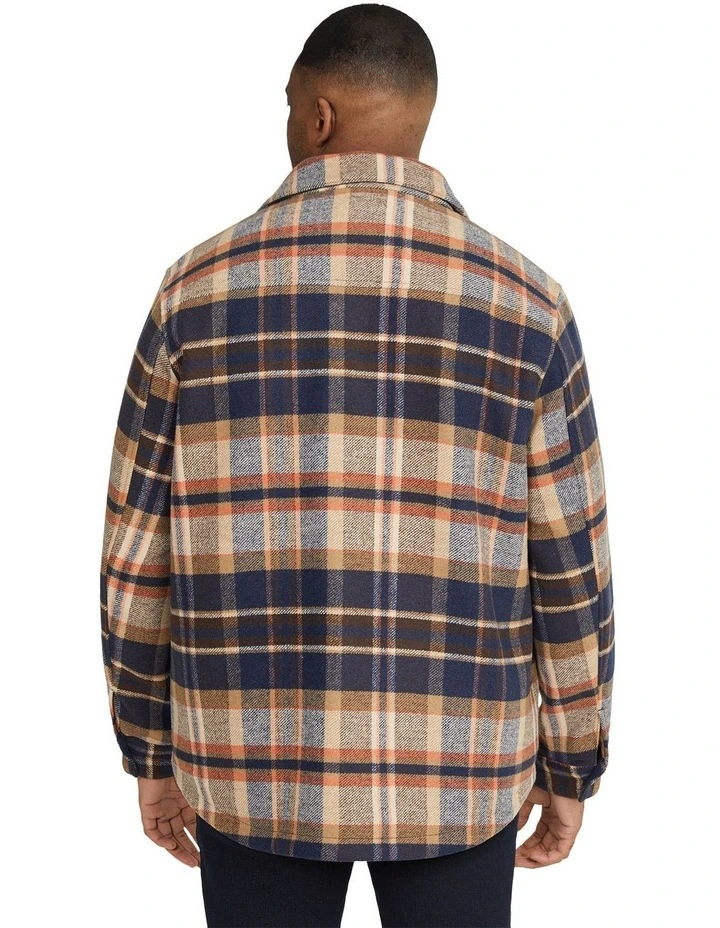 Anderson Check Shacket in Navy