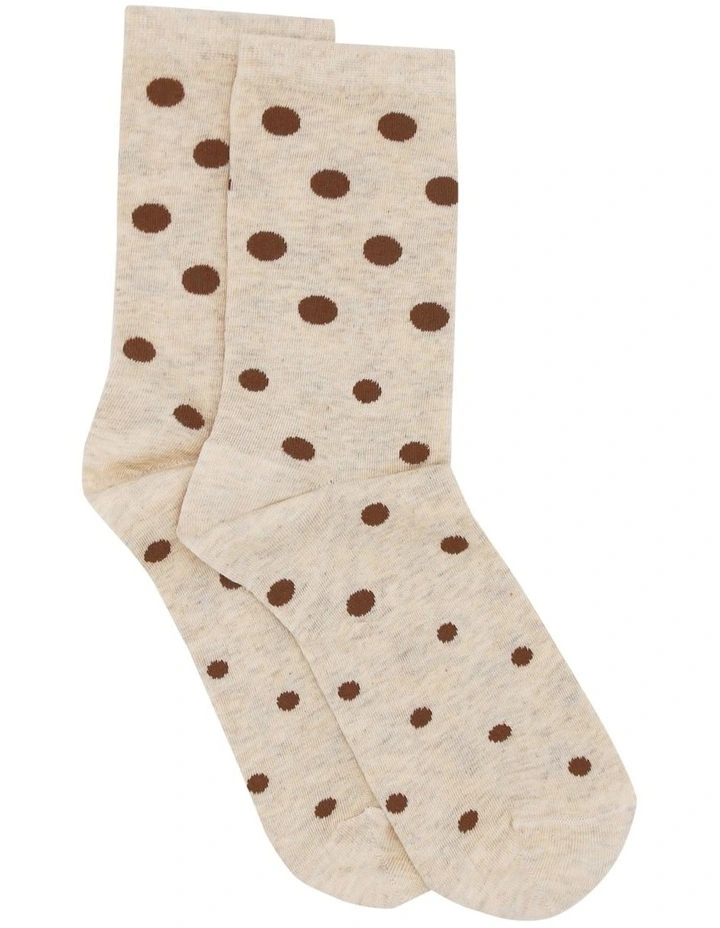 Gigi Spot Crew Sock in Sand