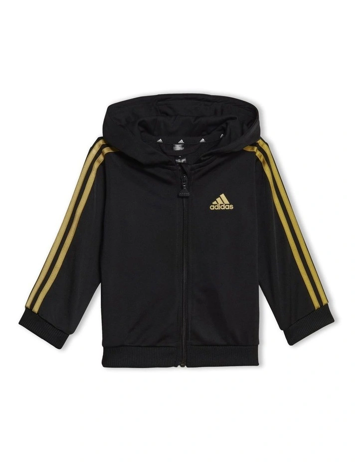 Essentials Shiny Hooded Tracksuit in Black