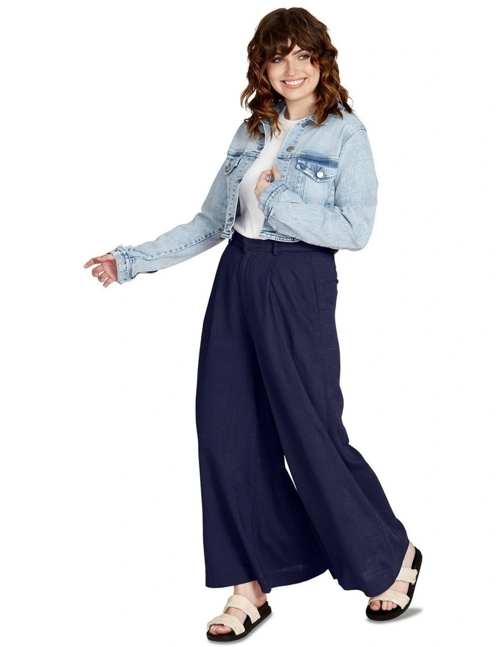 Francesca Wide Leg Pant in Navy Exclusive