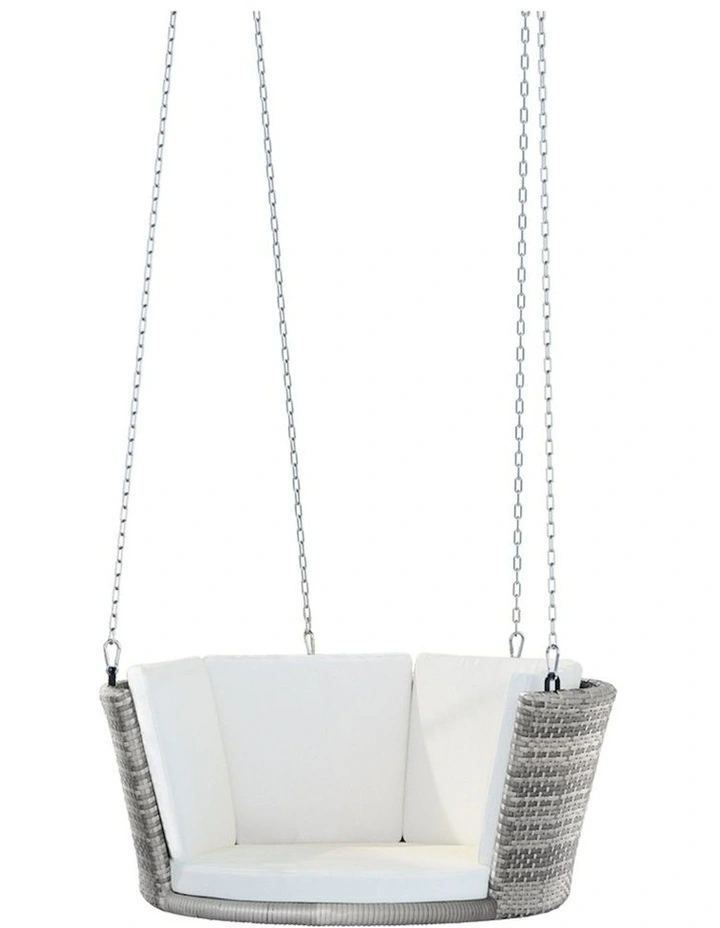 Rattan Porch Swing Chair in Grey