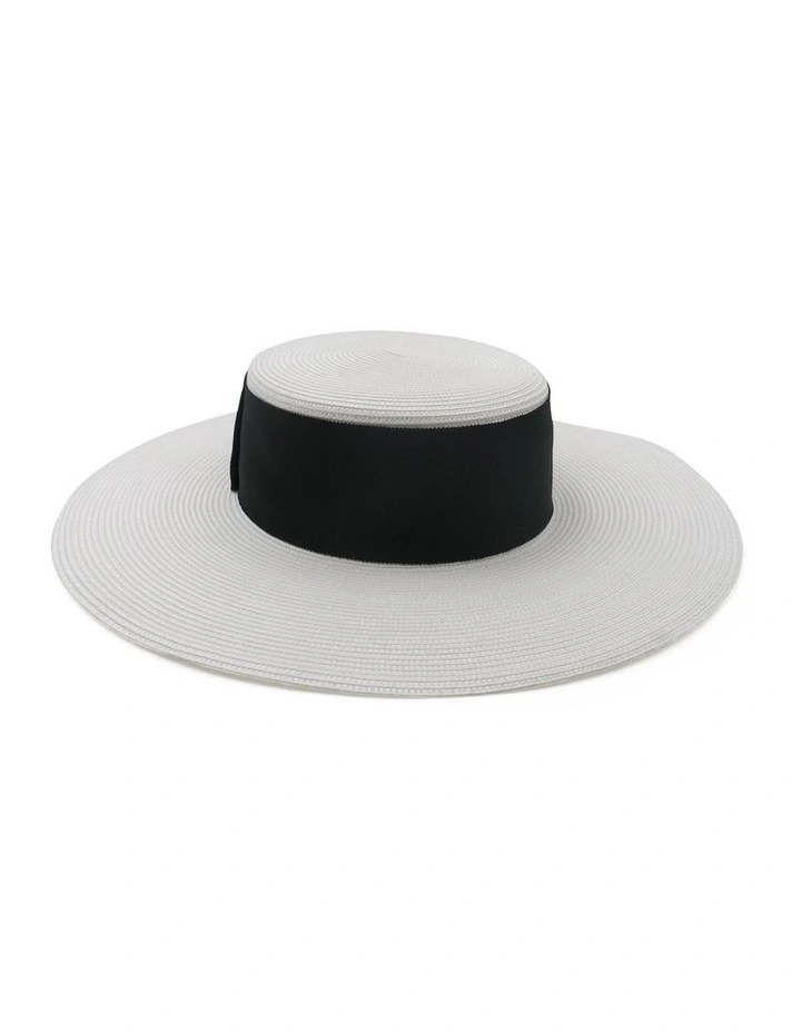 Beyonce Boater in White/Black