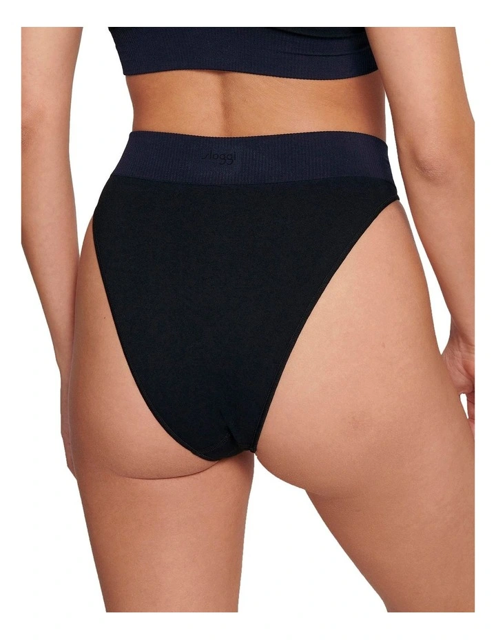 Ever Infused Aloe High Leg Brief in Black