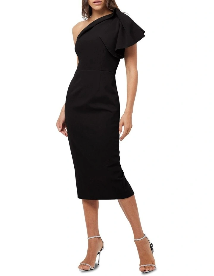 Amberlight Midi Dress in Black