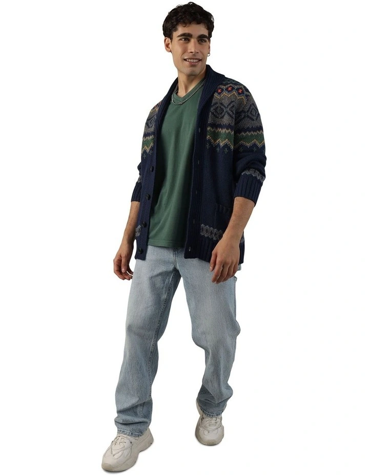 Shawl Collar Cardigan in Navy