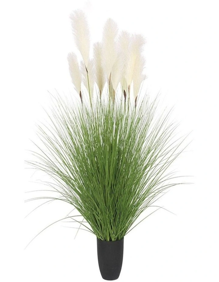 Potted Bulrush Grass Artificial Plant 137cm in Multi