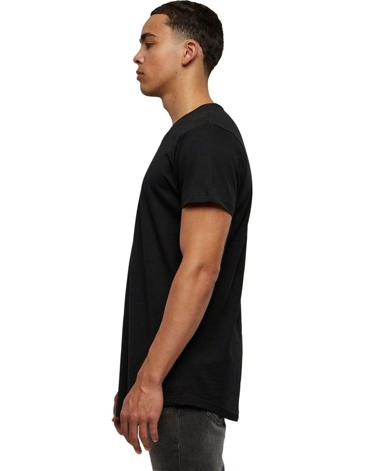 Shaped Long Tee in Black