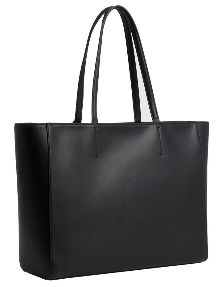 Black Double Handle Tote Bag in Black